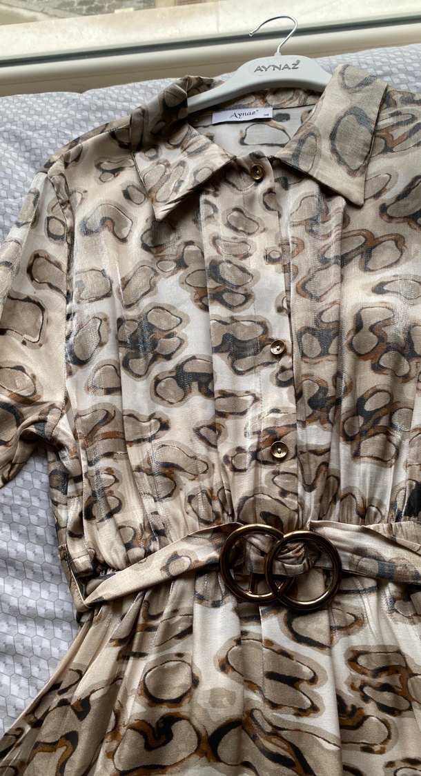 Bohem Yılan Desenli Uzun Elbise - Görsel 2