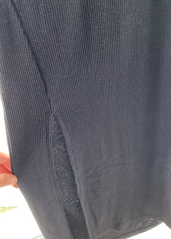 Siyah Uzun Kollu Yüksek Yaka Elbise - Görsel 2