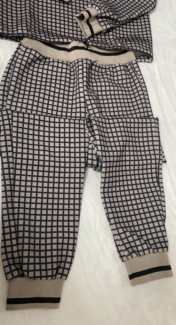 Gri Kare Desenli rahat  Pijama Takımı - Görsel 3