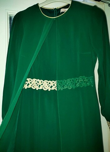 Yeşil simli elbise 