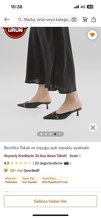 bershka siyah terlik ayakkabı
