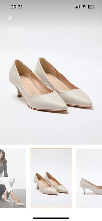 krem rengi stiletto rahat topuk 36 numara