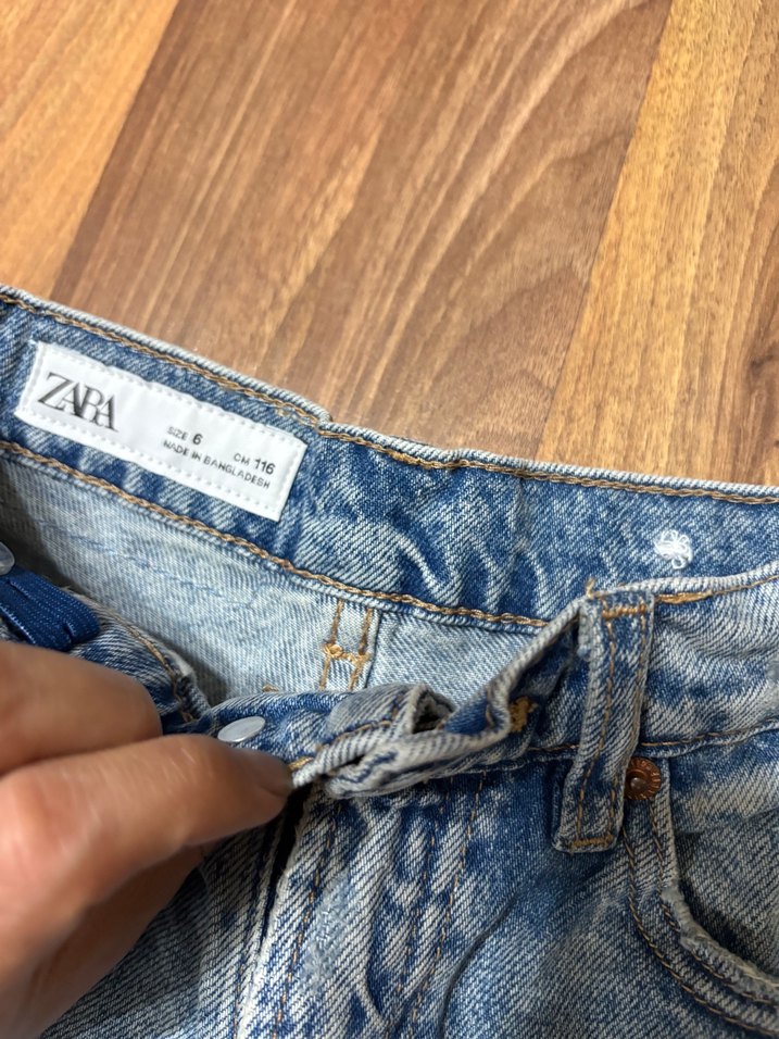 Kız çocuk Mavi wide leg denim Jean - Görsel 2