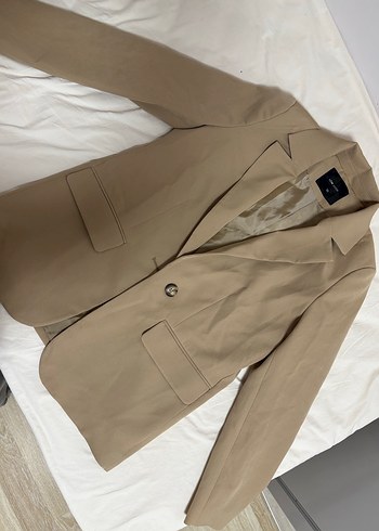 Bej Düğmeli Kadın Blazer Ceket - Görsel 2