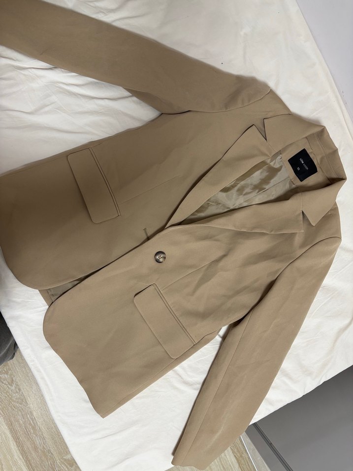 Bej Düğmeli Kadın Blazer Ceket - Görsel 2