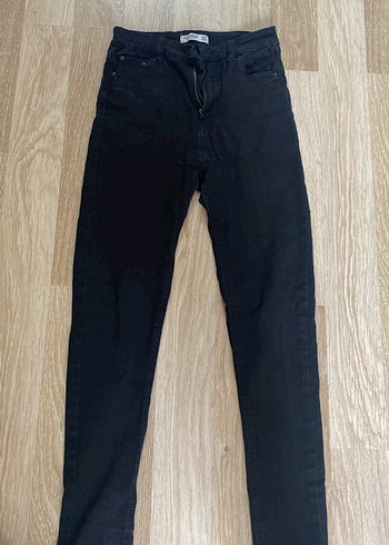 Siyah Dar Kesim Kadın Kot Pantolon - Görsel 2