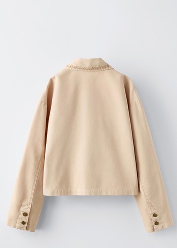 Bej çocuk trençkot Düğmeli Ceket - Görsel 2