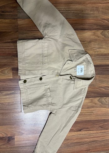 Bej çocuk trençkot Düğmeli Ceket - Görsel 3