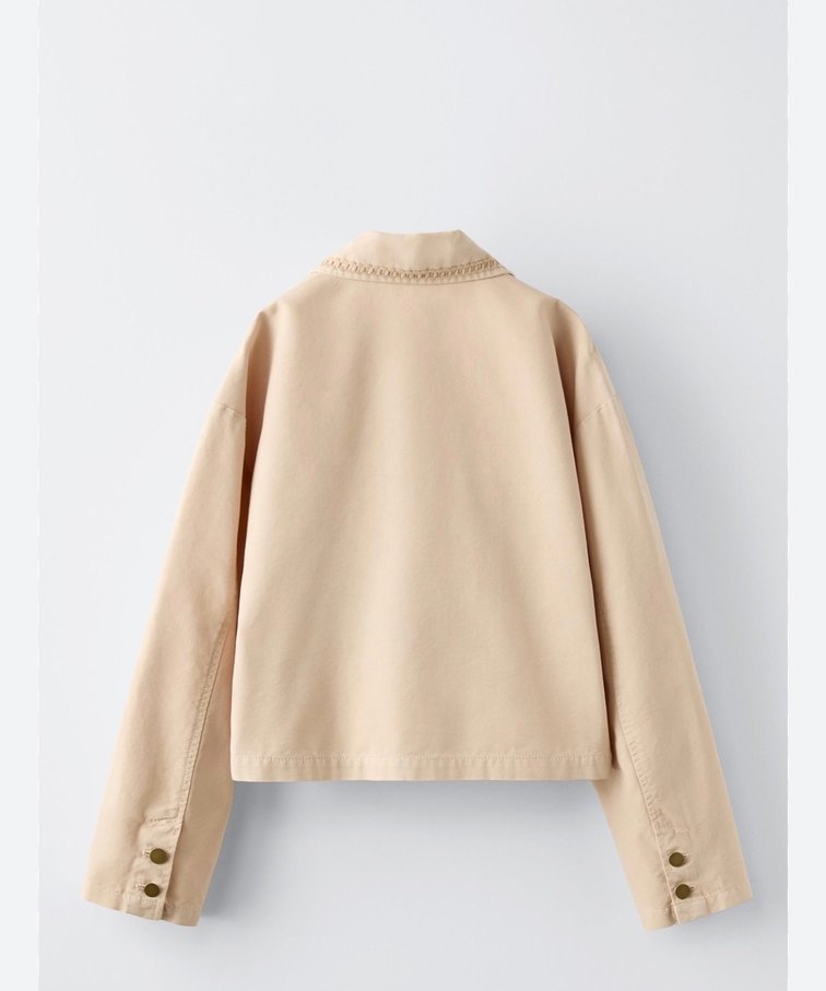 Bej çocuk trençkot Düğmeli Ceket - Görsel 2