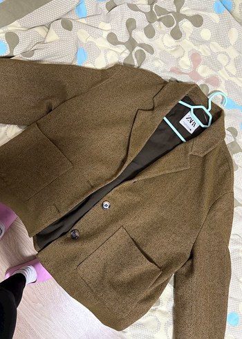 Zara kahve hardal ceket - Görsel 2