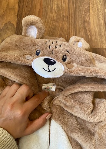 Kahverengi Peluş Bebek Tulum - Görsel 4