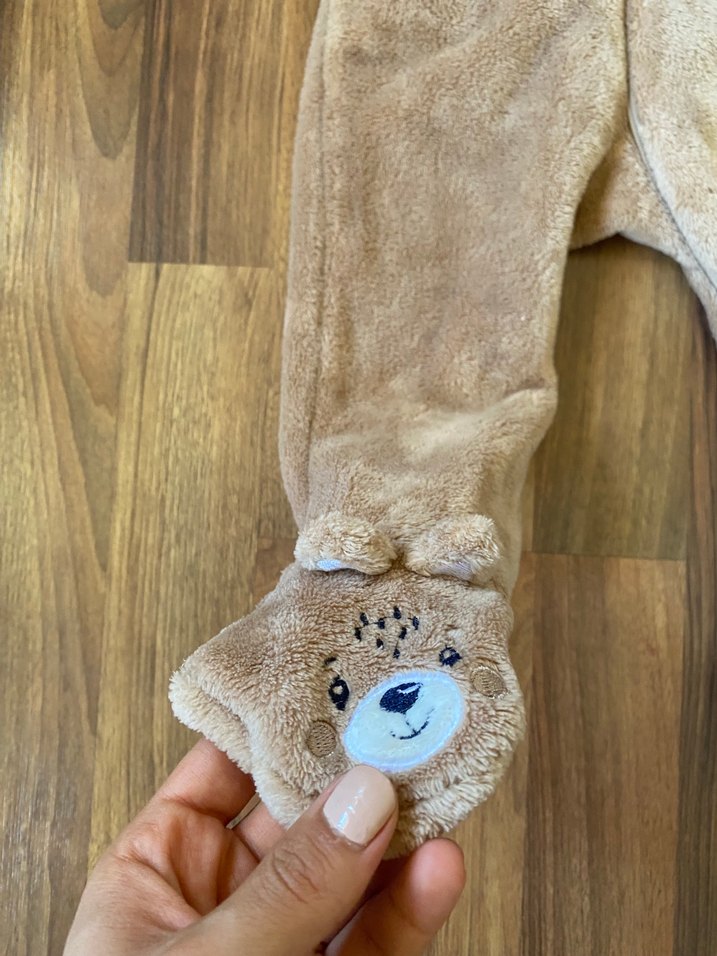 Kahverengi Peluş Bebek Tulum - Görsel 2