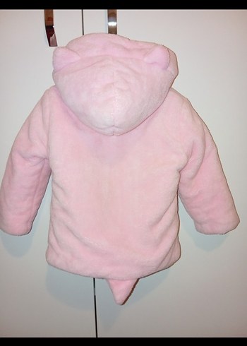 Civil Kız Çocuk Kapüşonlu Pembe Peluş Ceket