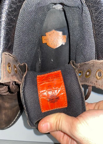 Kahverengi Deri Harley Davidson erkek Bot - Görsel 6