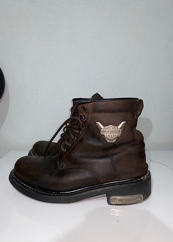 Kahverengi Deri Harley Davidson erkek Bot - Görsel 3