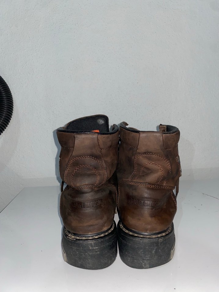Kahverengi Deri Harley Davidson erkek Bot - Görsel 4