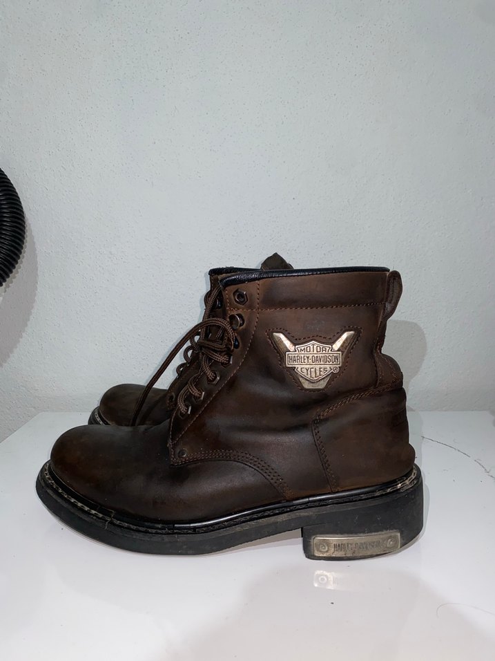 Kahverengi Deri Harley Davidson erkek Bot - Görsel 3