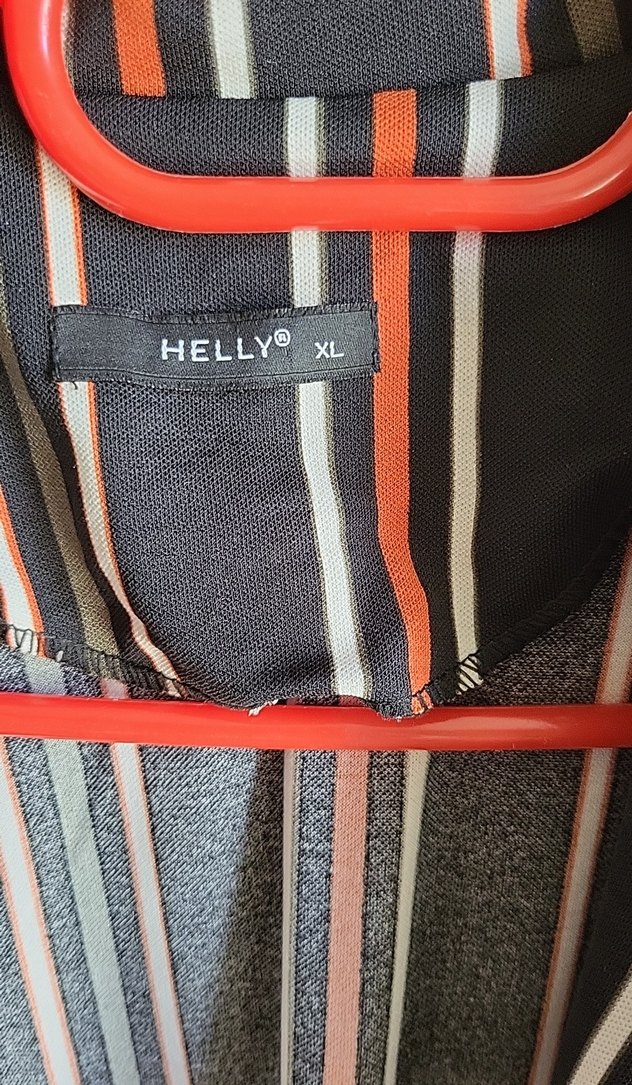 Çizgili Pilili Kadın Uzun Yelek - Görsel 2