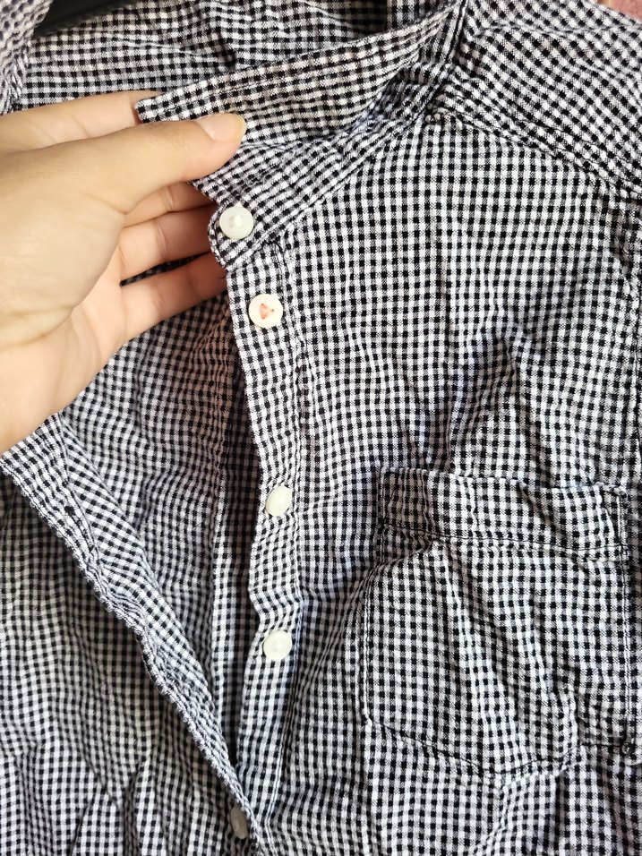 Düğmeli Kolsuz Gri Keten Gömlek - Görsel 3