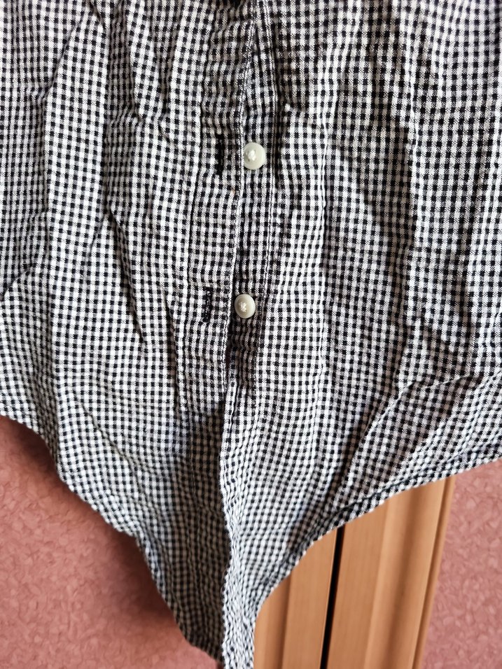 Düğmeli Kolsuz Gri Keten Gömlek - Görsel 4