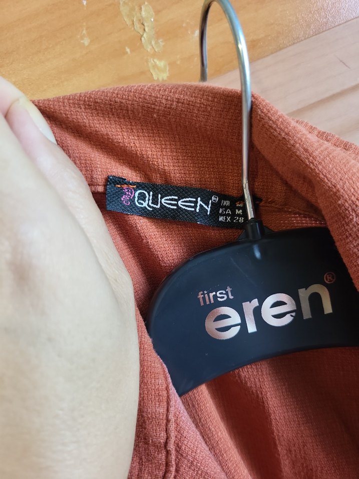 Düğmeli Bej Keten Kadın Ceket - Görsel 2