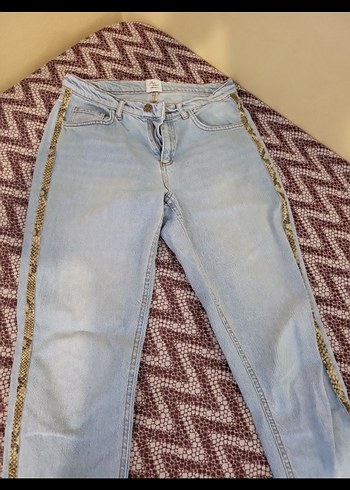 Yılan Desenli Bol Kesim Kot - Görsel 4