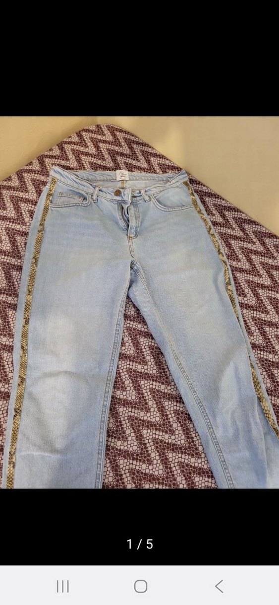 Yılan Desenli Bol Kesim Kot - Görsel 4