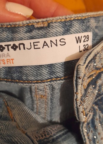 koton taşlı kot pantalon - Görsel 4