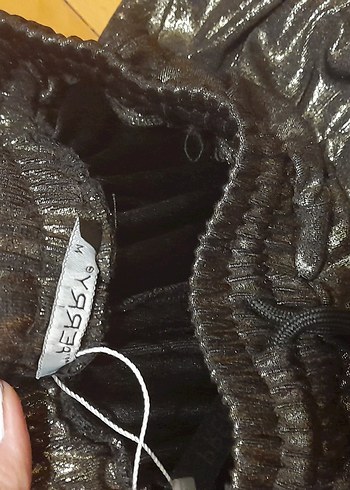 Parlak bakır Kadın Salaş Kumaş Pantolon - Görsel 3