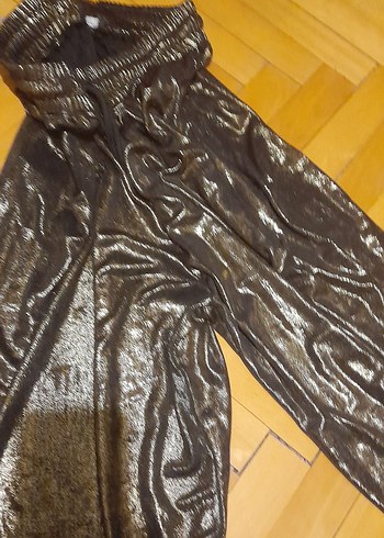 Parlak bakır Kadın Salaş Kumaş Pantolon - Görsel 2