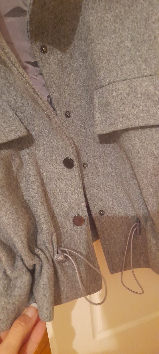 Gri Kısa Düğmeli tüvit Kadın Ceket - Görsel 3