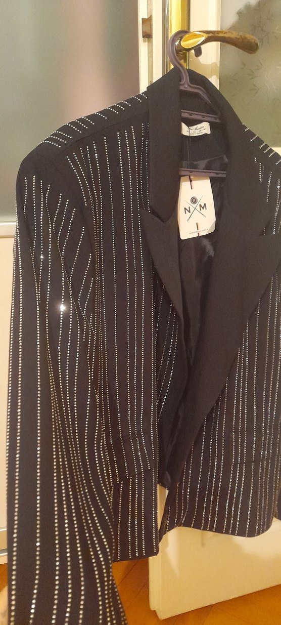 taşlı siyah blazer ceket - Görsel 2