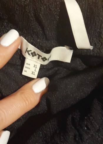 koton siyah crop bluz şort etek ikili takım - Görsel 2