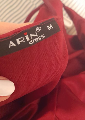 Bordo Drapeli Uzun Abiye Elbise - Görsel 2