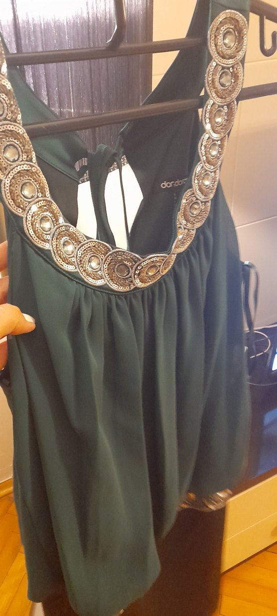 Yeşil Drapeli Uzun Abiye Elbise - Görsel 2