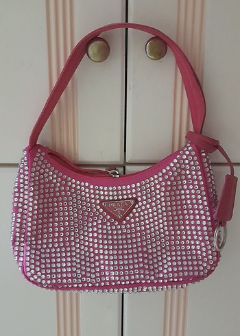 Prada Pembe Prada Tasli Omuz Cantasi