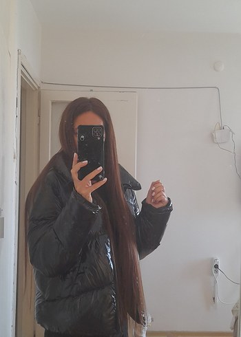 l Beden Siyah şişme mont