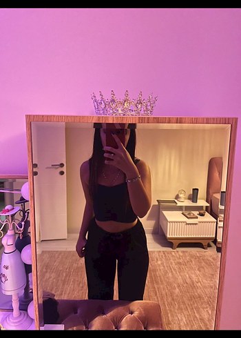 Mor Strappy Crop Top Kadın