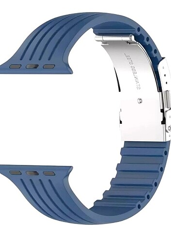 Beden Apple watch Metal Klipsli Silikon Kordon 42,44,45,49 MM uyumlu