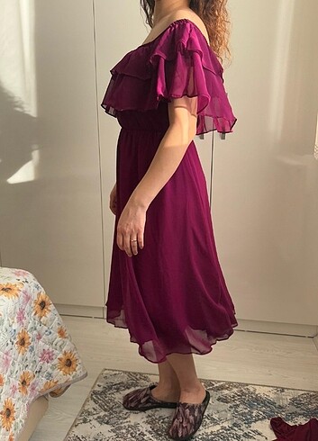 Mor/pembe elbise