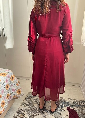 m Beden bordo Renk Bordo elbise