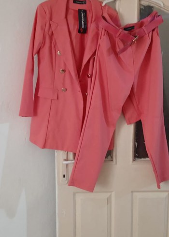 Zara Pembe Düğmeli Kadın Midi Takım