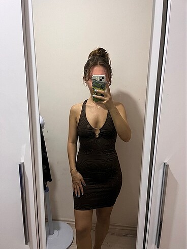 h&m halter yaka mini elbise