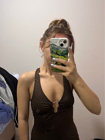 H&M h&m halter yaka mini elbise