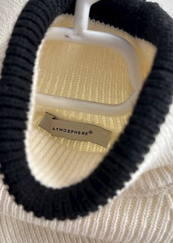 Beyaz Boğazlı Örgü Kadın Kazak - Görsel 4