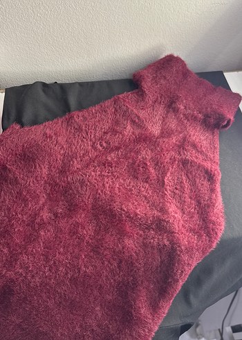 Bordo yumuşak sırtı açık üst - Görsel 2