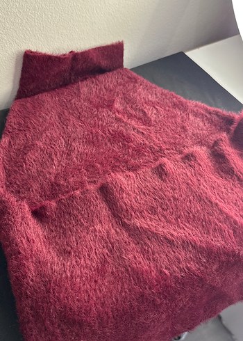 Bordo yumuşak sırtı açık üst - Görsel 3