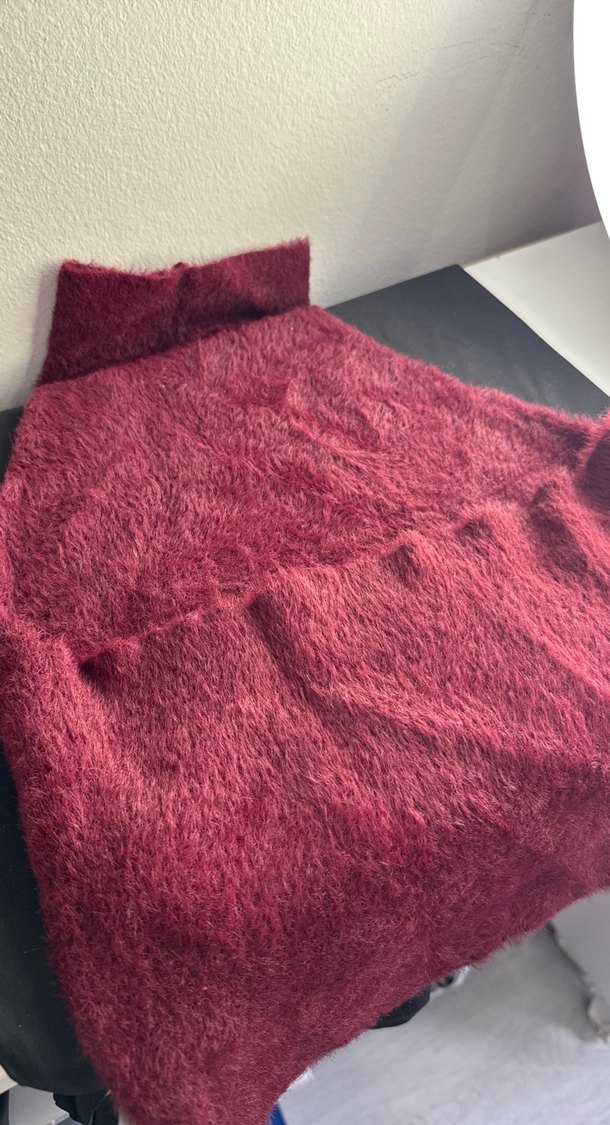 Bordo yumuşak sırtı açık üst - Görsel 3