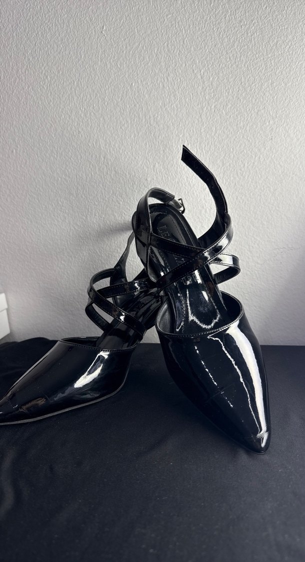 Kadın Siyah Rugan Stiletto Topuklu Ayakkabı - Görsel 2