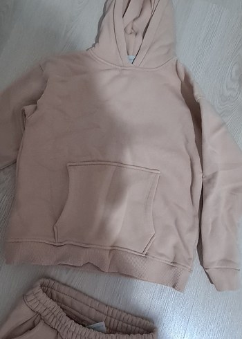 Bej Kız Sweatshirt ve Eşofman Takımı - Görsel 3
